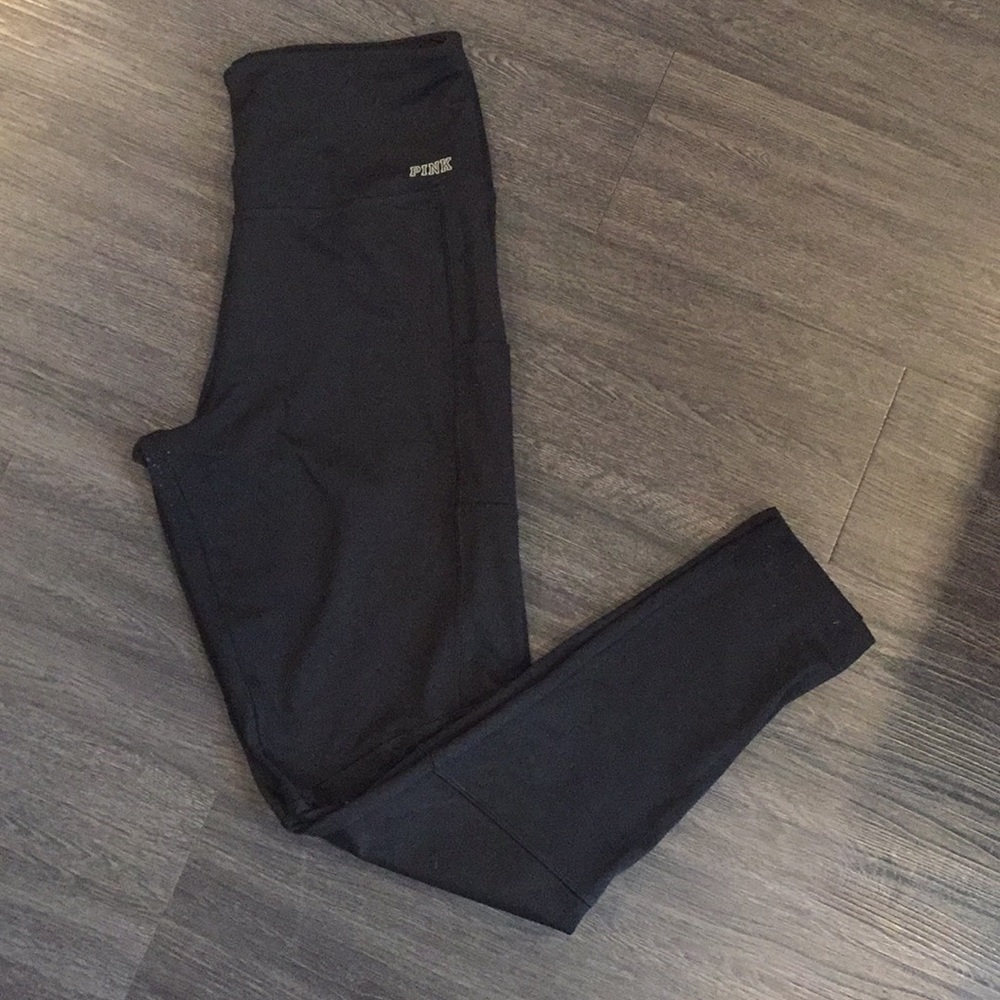 Pink!! Black Full Length Legging